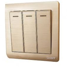 Chint 3 Gang Switch (Gold)