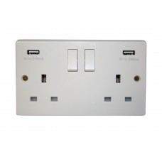 Contactum 13 Amp Double Socket with USB